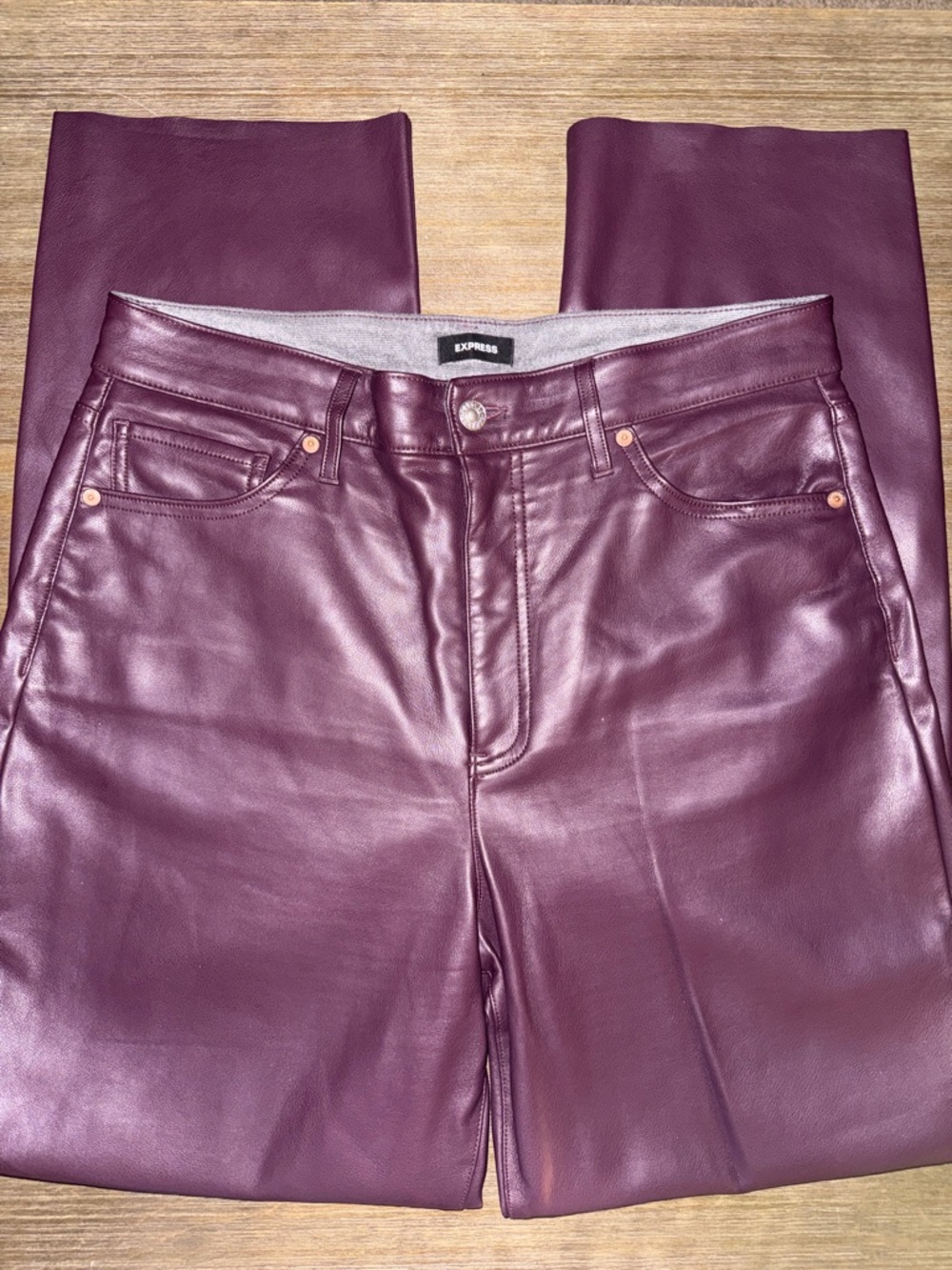 Express women straight faux super high-rise pants